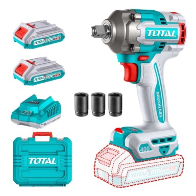TOTAL Akumulatorski udarni ključ One-Stop Tools 400 Nm 1/2", crni
